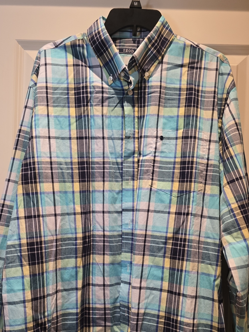 Izod Men’s Multi-Color Plaid Button-Down Shirt